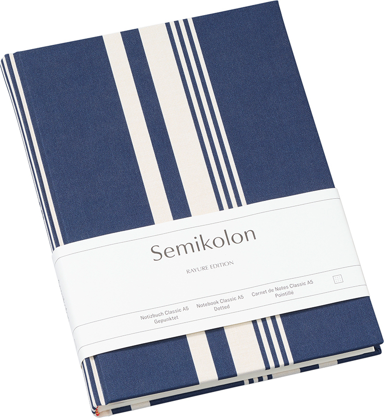 Classic Rayure Edition Notizbuch liniert A5, meeresblau