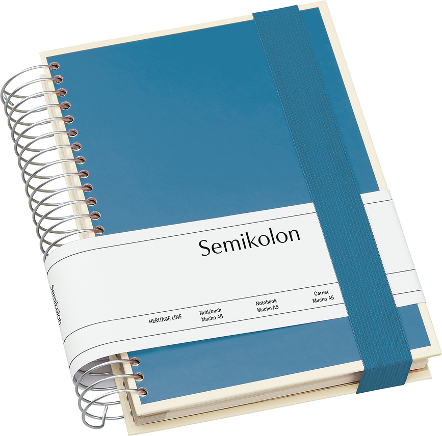 Cuaderno con espiral Die Kante Mucho, formato A5, azul, 3 en 1