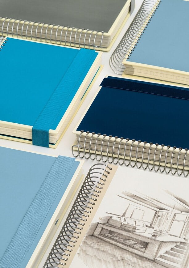 Cuaderno de espiral Die Kante Mucho, A5, 3 en 1, burdeos