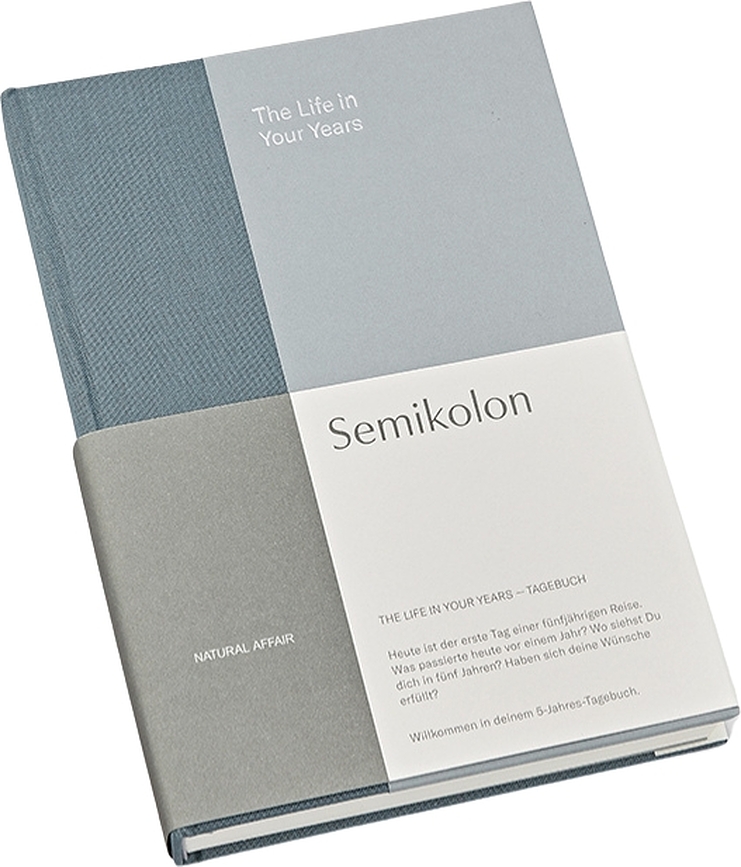 Cutting Edge 5-Year Journal DE A5 Notes, modro-siv