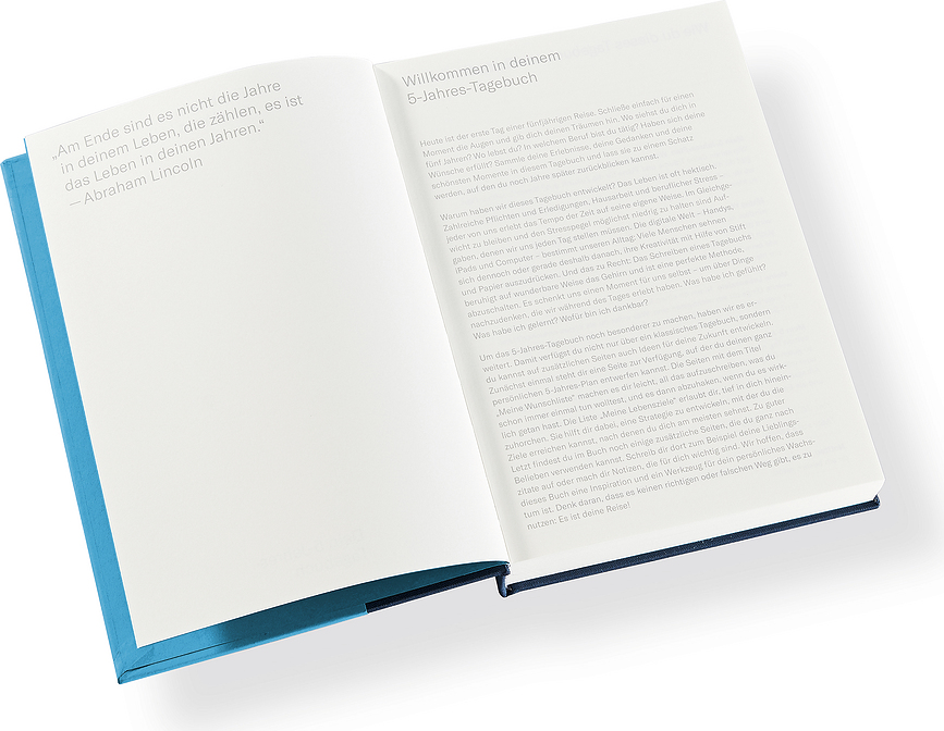 Cutting Edge 5-Year Journal DE A5 Notes, modro-siv