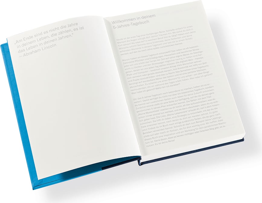 Cutting Edge 5-Year Journal DE Σημειωματάριο, A5, μπλε-γκρι