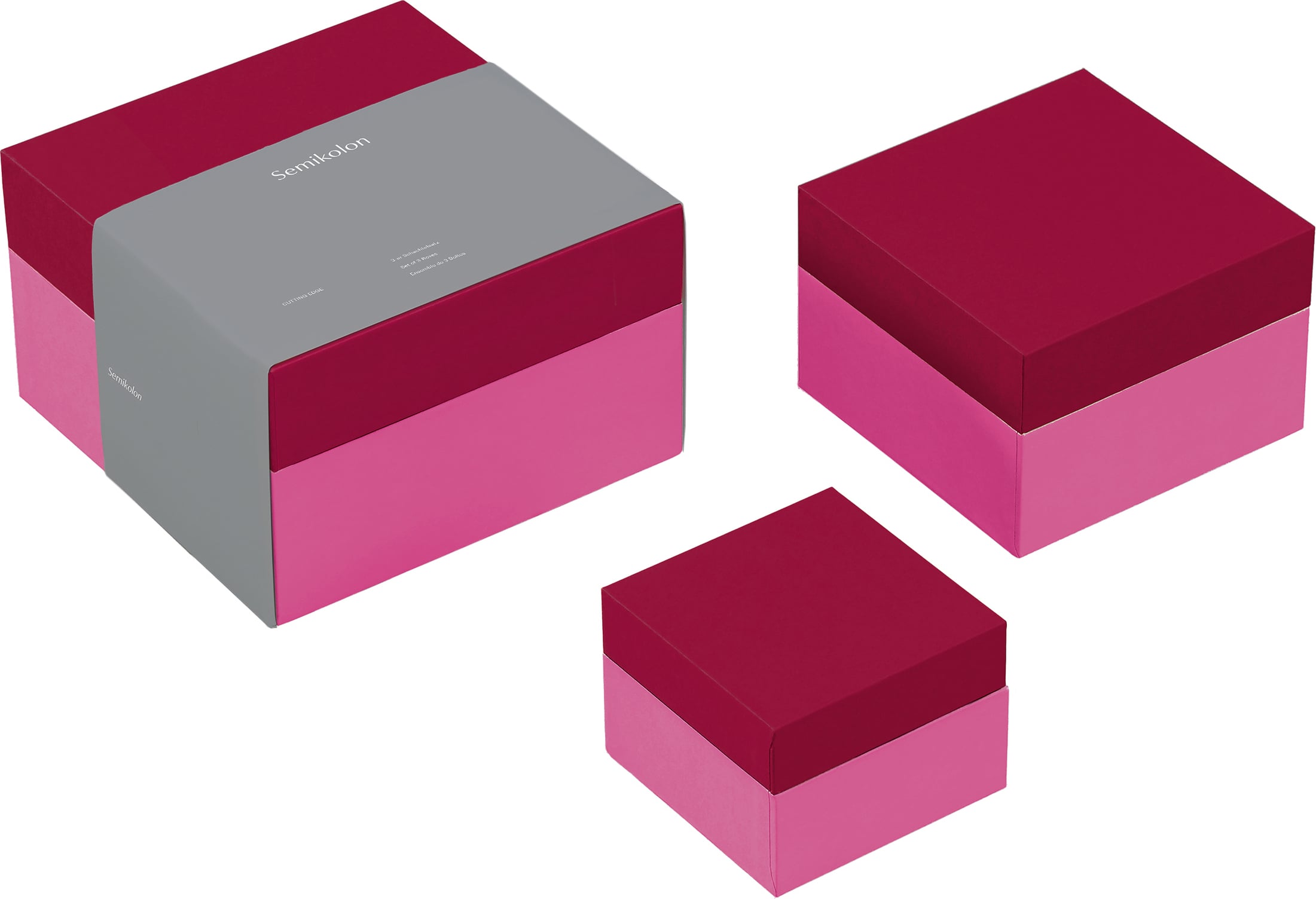Cutting Edge Geschenkkartons himbeerrot-fuchsie 3 St.