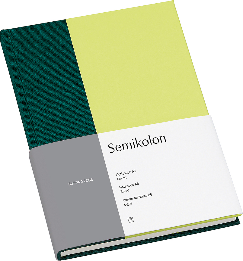 Cutting Edge Notebook A5 Dark green-kiwi lined
