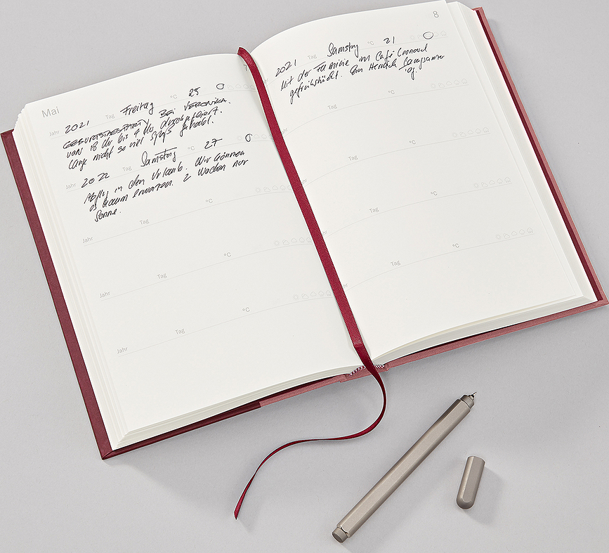 Diario para 5 años Natural Affair, A5, rosa y burdeos