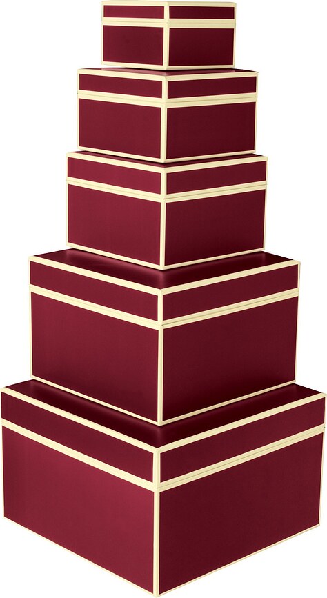 Die Kante Boîtes Cadeaux, bordeaux, Lot de 5
