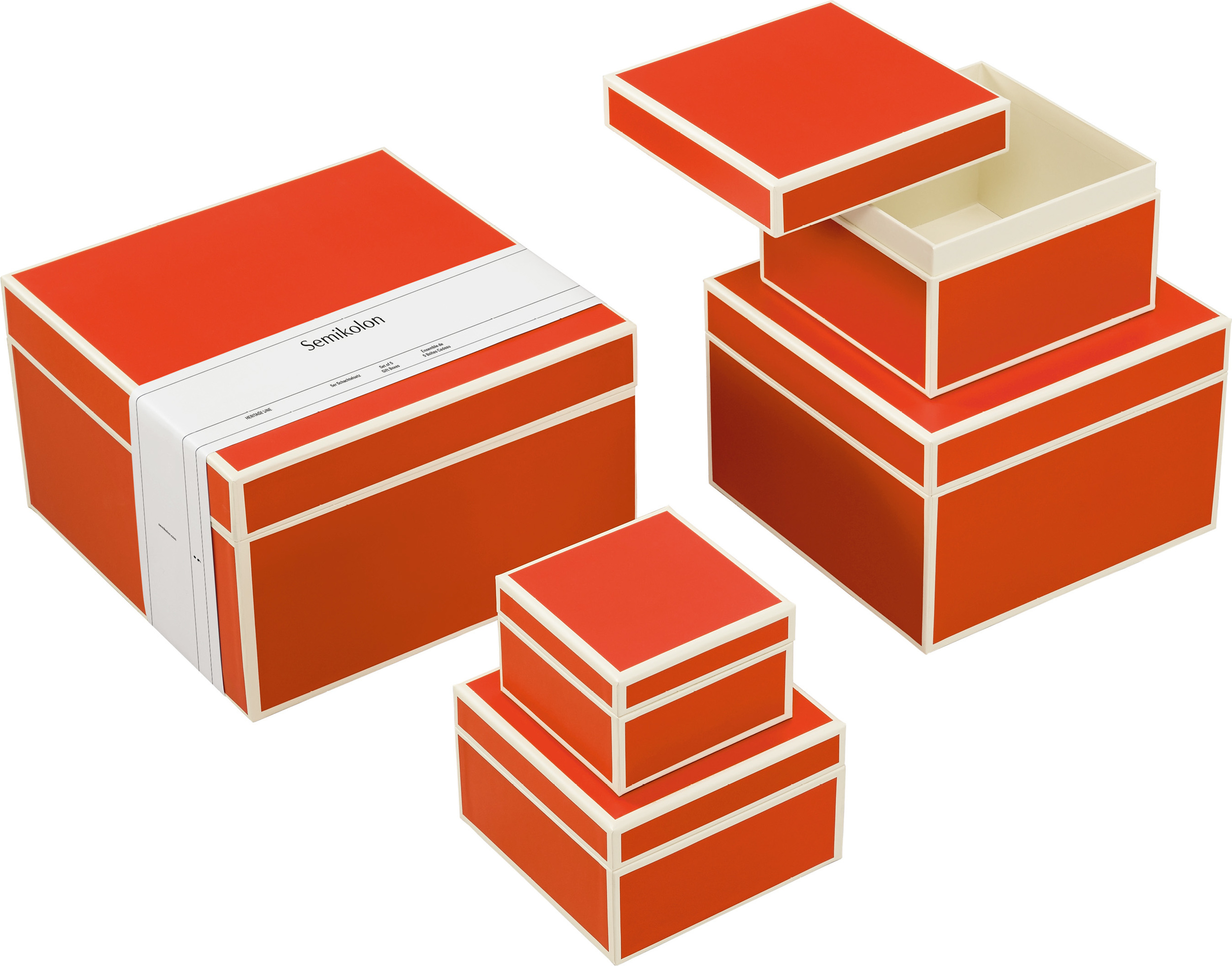 Die Kante Geschenkkartons orangefarben 5 St.