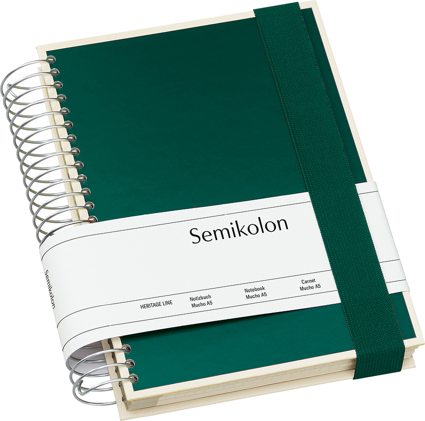 Die Kante Mucho Carnet à spirale 3-en-1, A5, vert foncé