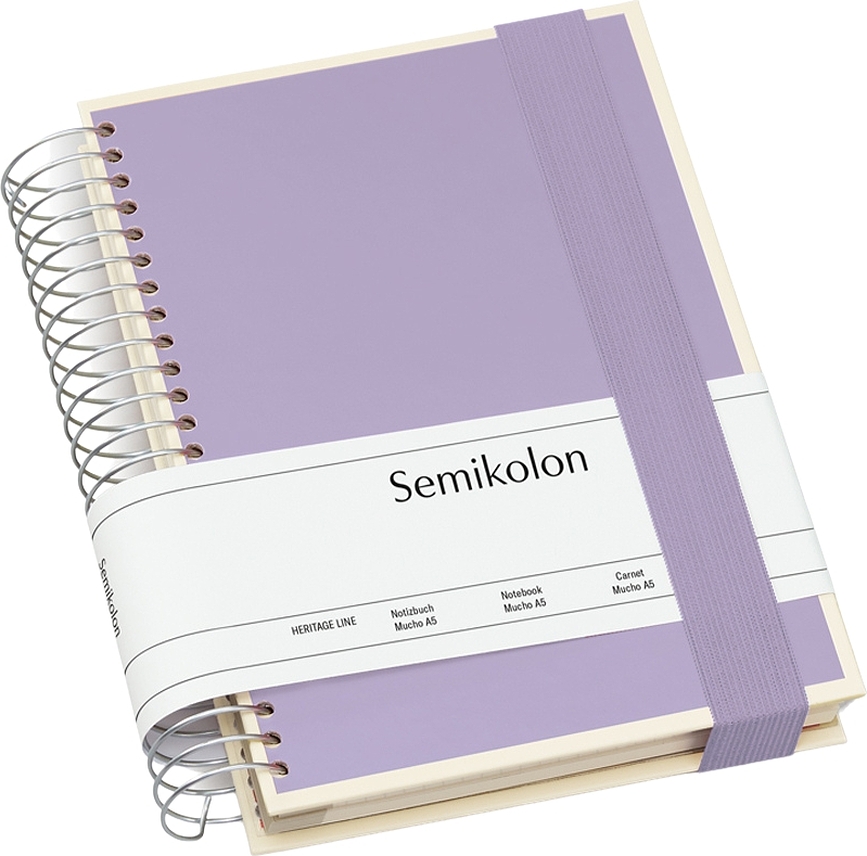 Die Kante Mucho Carnet à spirale 3 en 1, format A5, lilas