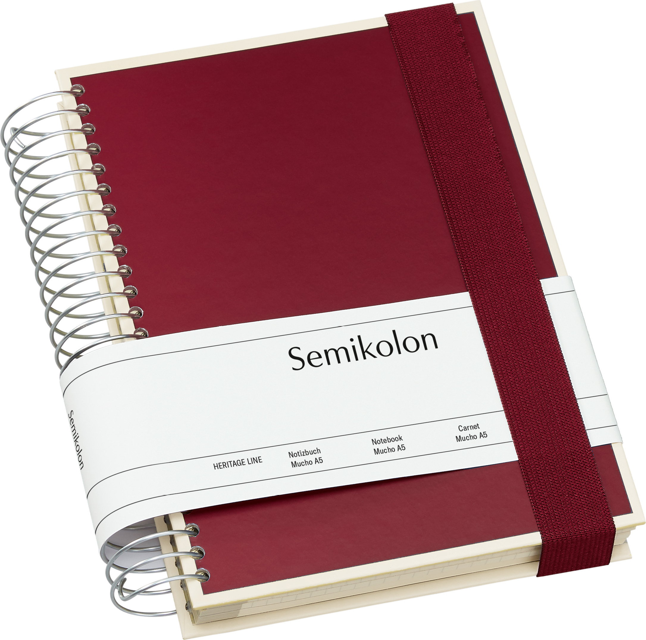 Die Kante Mucho Notizbuch A5 Spriale burgunderrot 3 in 1