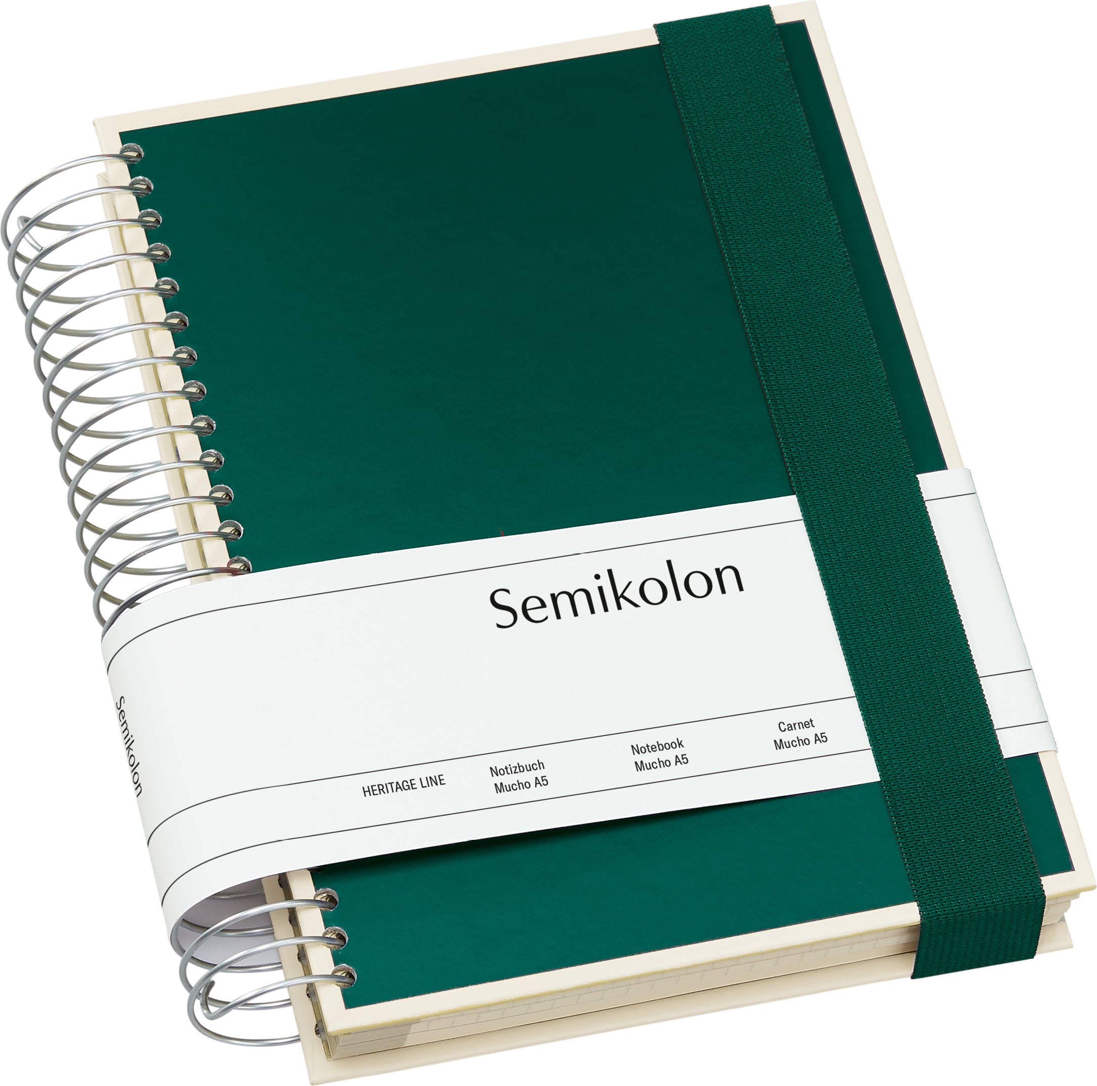 Die Kante Mucho Notizbuch A5 Spriale dunkelgrün 3 in 1