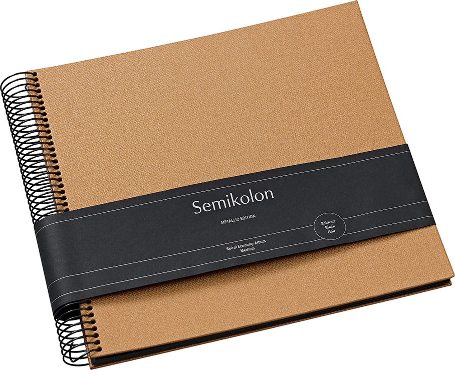 Economy Metallic Edition Fotoalbum 23 x 24,5 cm, braun, mit schwarzen Seiten