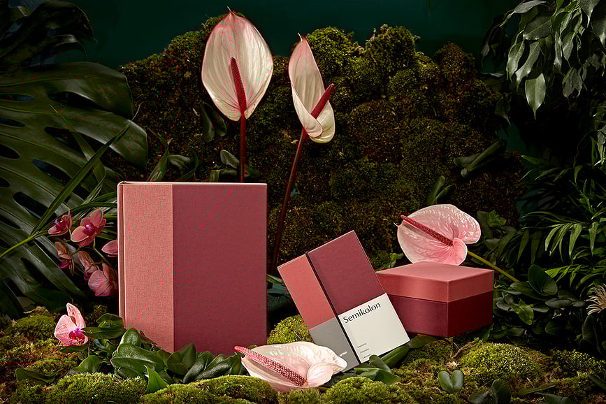 Cuaderno rayado Natural Affair, A5, rosa y burdeos