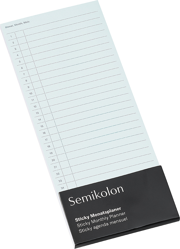 Měsíční plánovač samolepicí Semikolon světle modrý