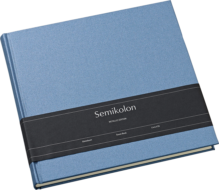 Metallic Edition Gästebuch, dunkelblau