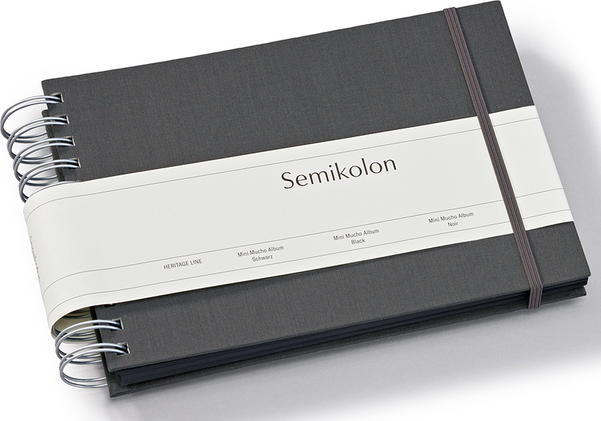 Mucho Uni Mini Album za fotografije, temno siv, s črnimi listi