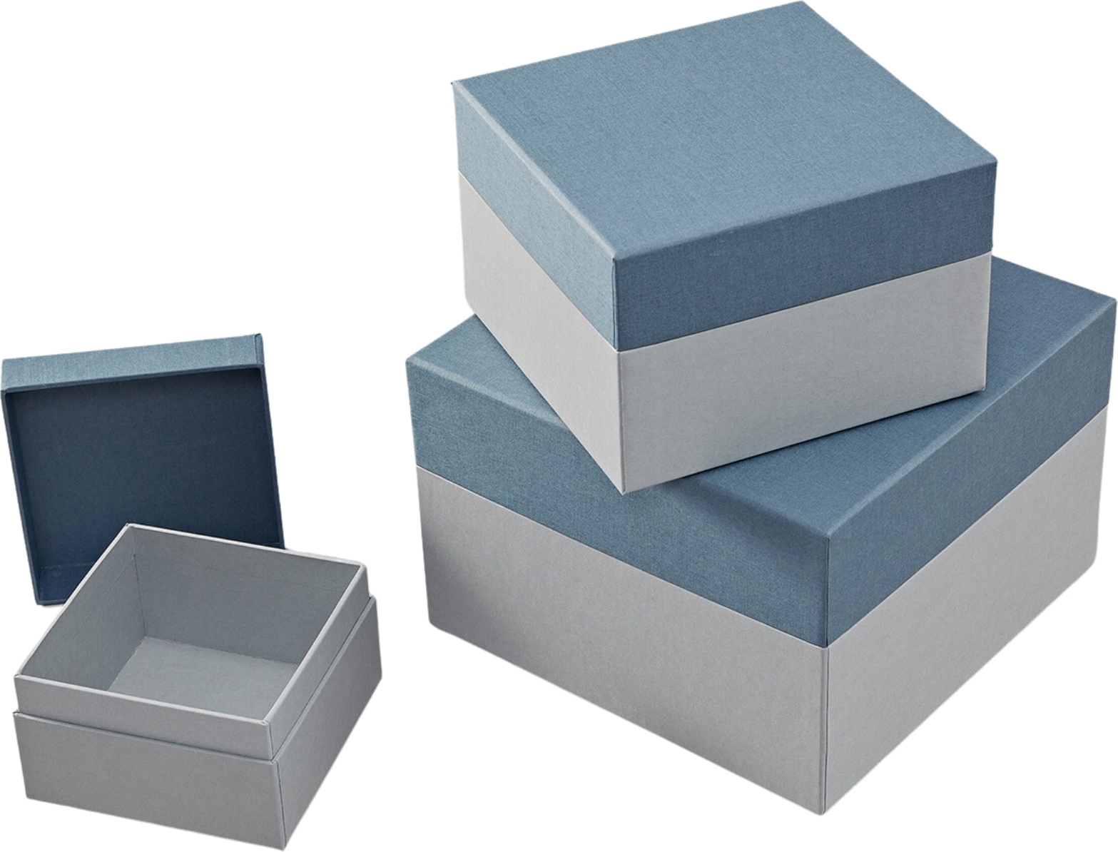 Natural Affair Geschenkkartons blau-grau 3 St.