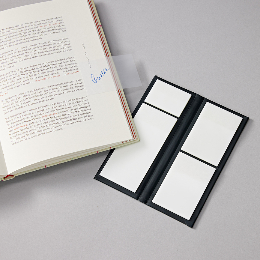 Notas Adhesivas transparentes Semikolon, con estuche