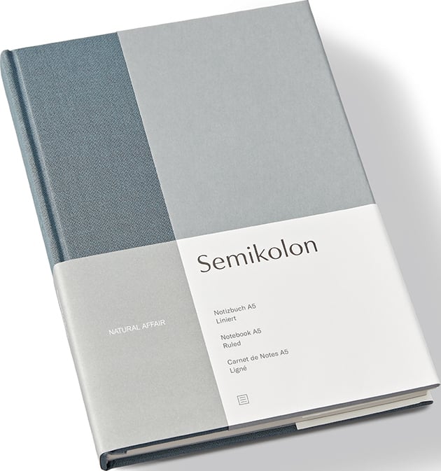 Notes Natural Affair A5 niebiesko-szary w linie