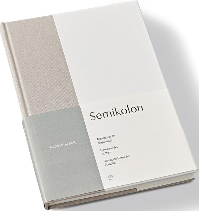 Notes Natural Affair A5 piaskowo-biały w kropki