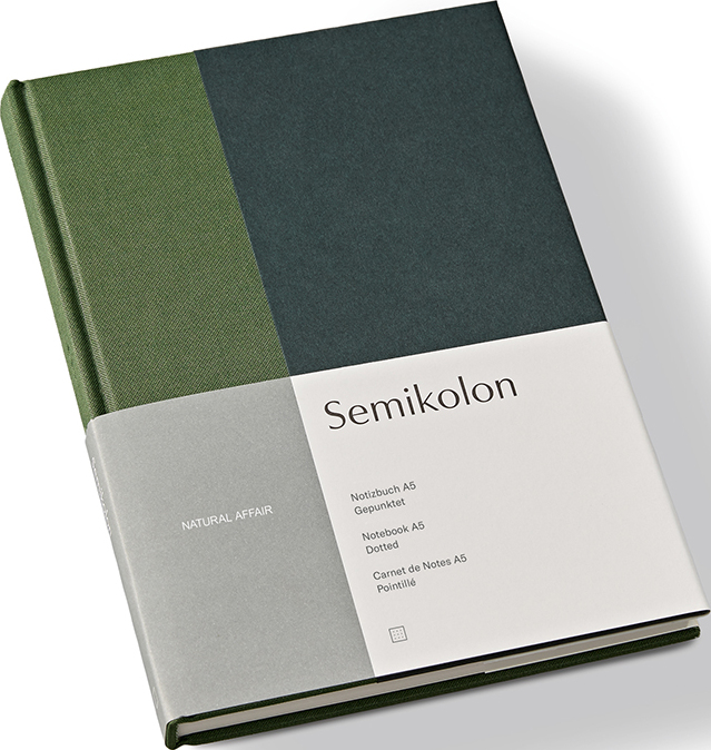 Notes Natural Affair A5 zielony w kropki