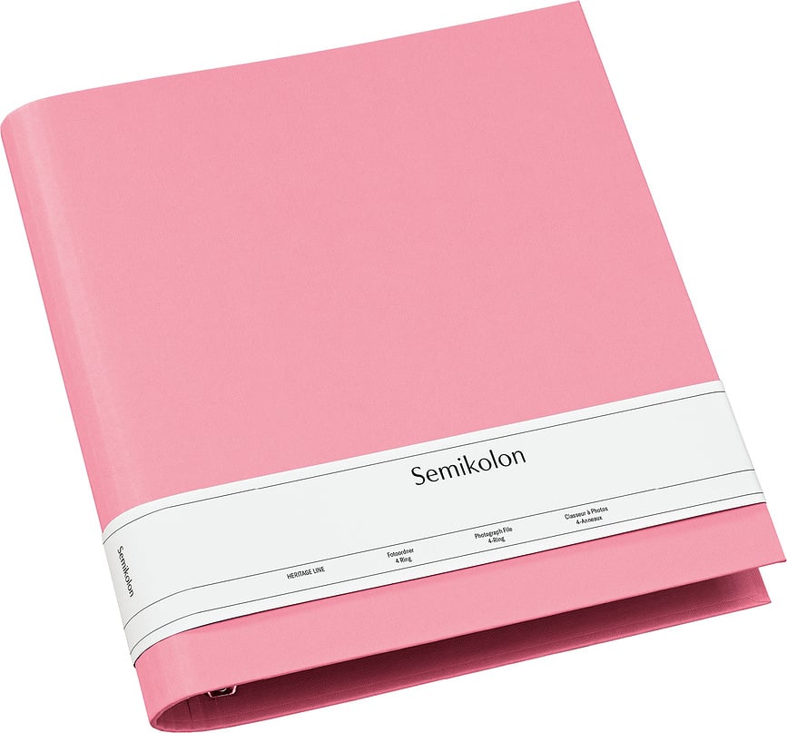 Photograph 4 Ring Fotoalbum roosa sideaine