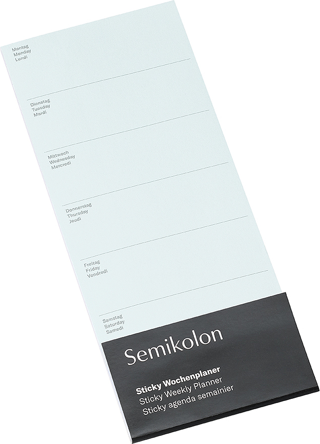 Planer tygodniowy samoprzylepny Semikolon jasnoniebieski