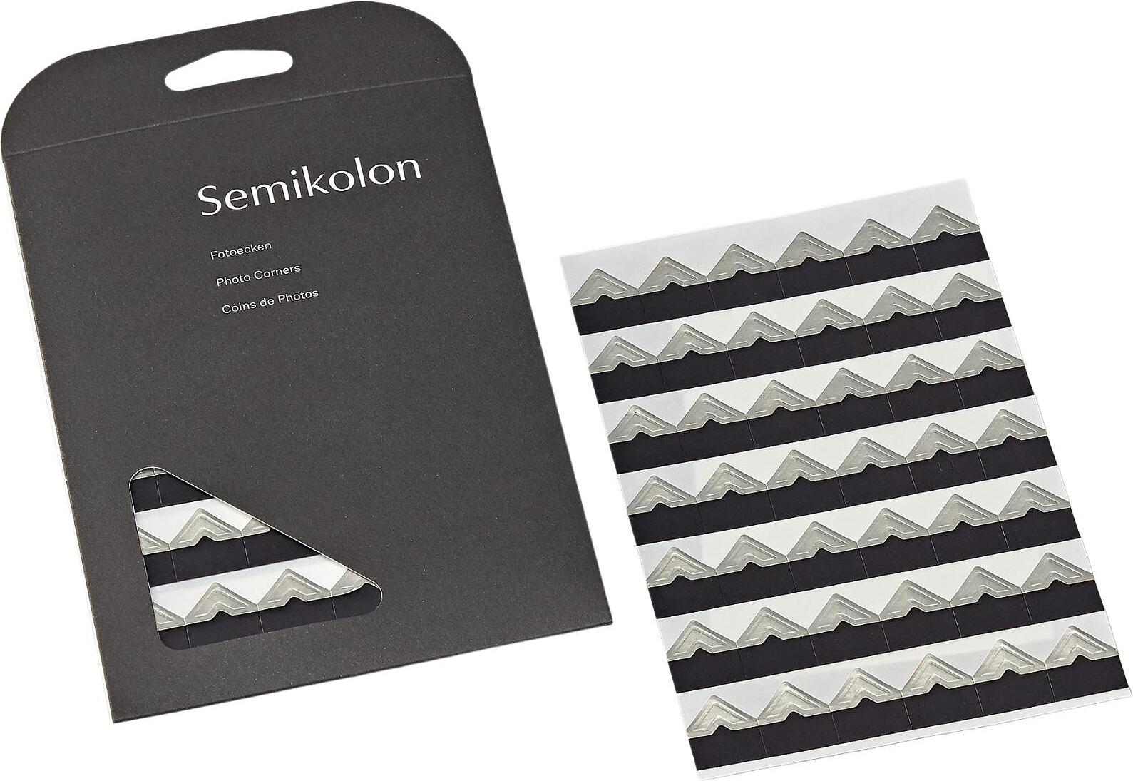 Semikolon Eckaufkleber für Fotos silberfarben