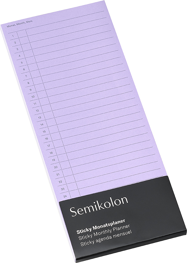 Semikolon Mesečni planer, samolepljiv, lila