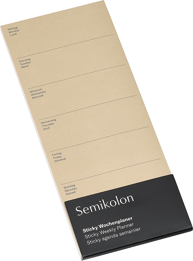 Semikolon Planer tjedni samoljepljivi smeđesivi