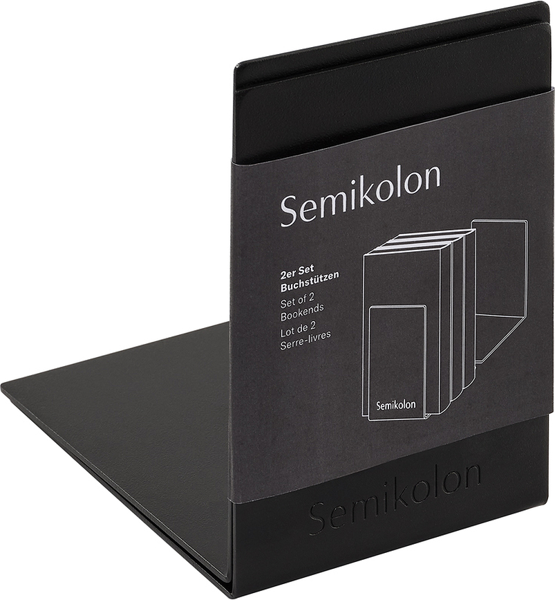 Semikolon Podpórki za knjige, črne, 2 kosa