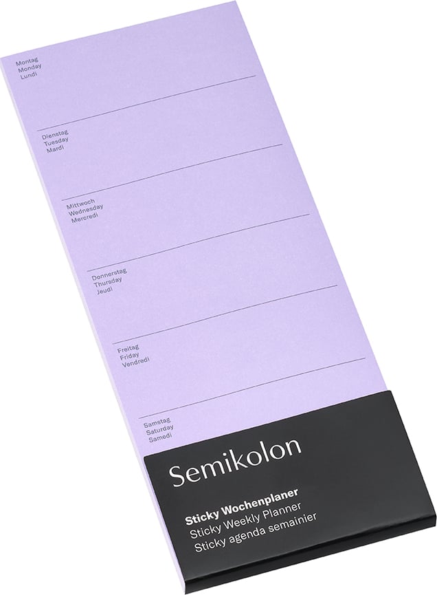 Semikolon selbstklebender Wochenplaner, lila