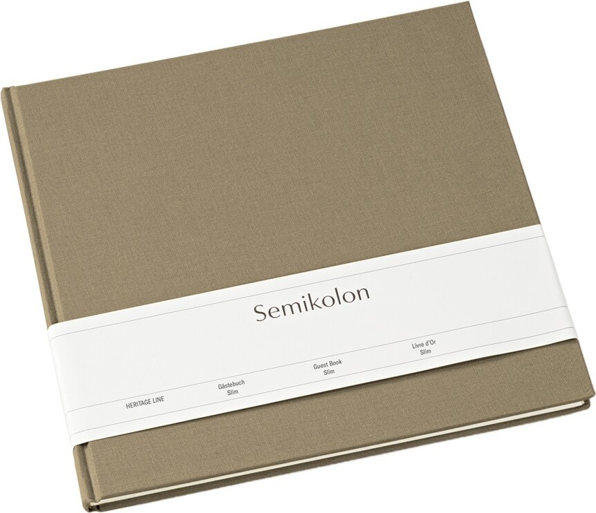 Semikolon Slim Gästebuch, braungrau