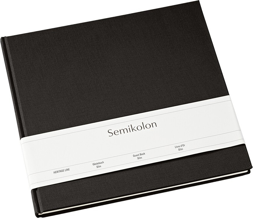 Semikolon Slim книга за гости, черна