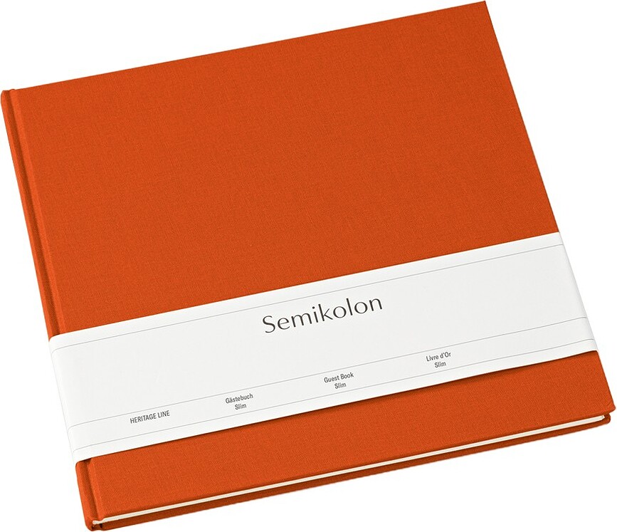 Semikolon Slim vendégkönyv, narancssárga