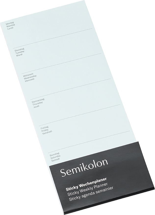 Semikolon Wochenplaner selbstklebend, hellblau