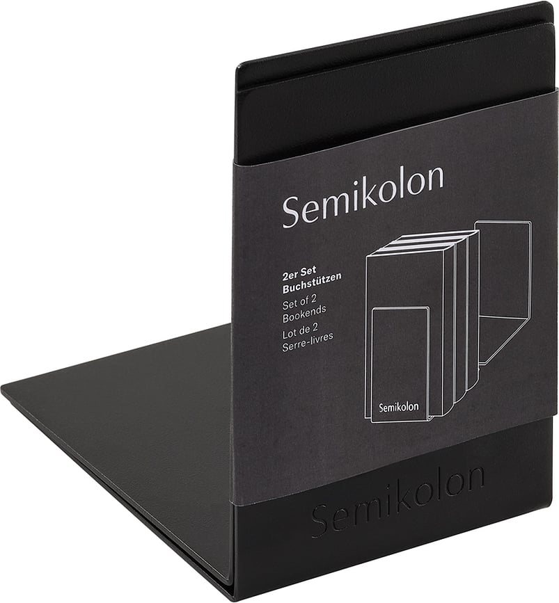 Sujetalibros Semikolon, negros, 2 unidades