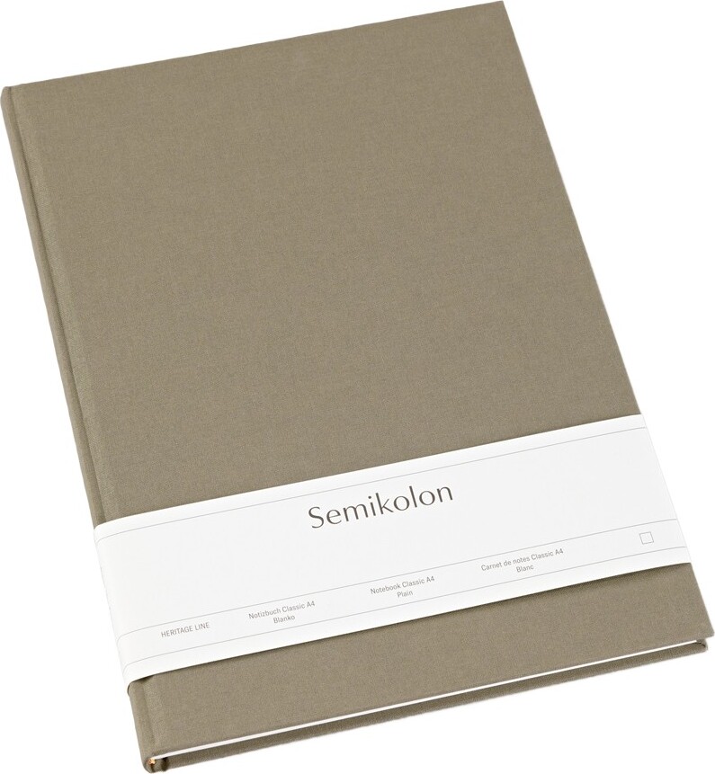 Uni Classic Notizbuch A4, unliniert, graubraun