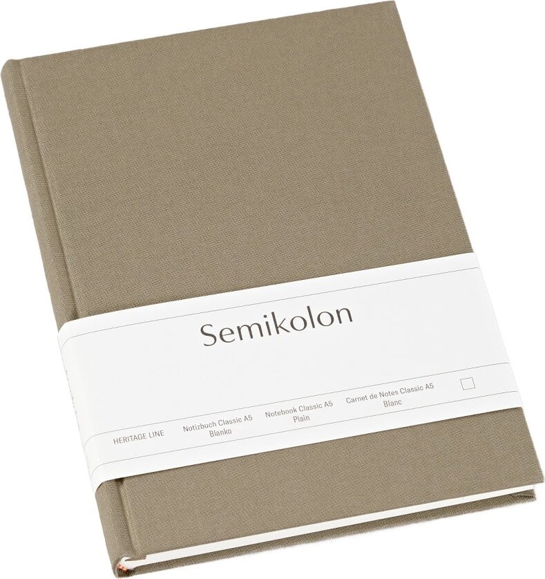 Uni Classic Notizbuch A5, unliniert, graubraun