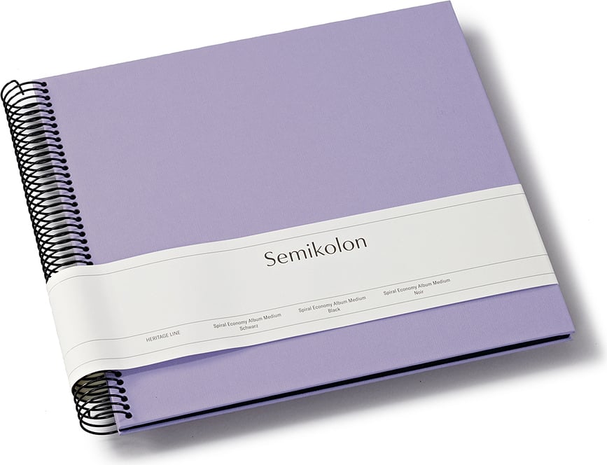 Uni Economy Album srednji ljubičasti s crnim stranicama