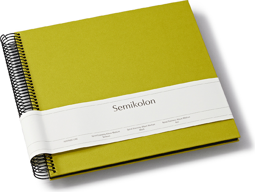 Uni Economy Album za fotografije, srednji, matcha zelena, s črnimi listi