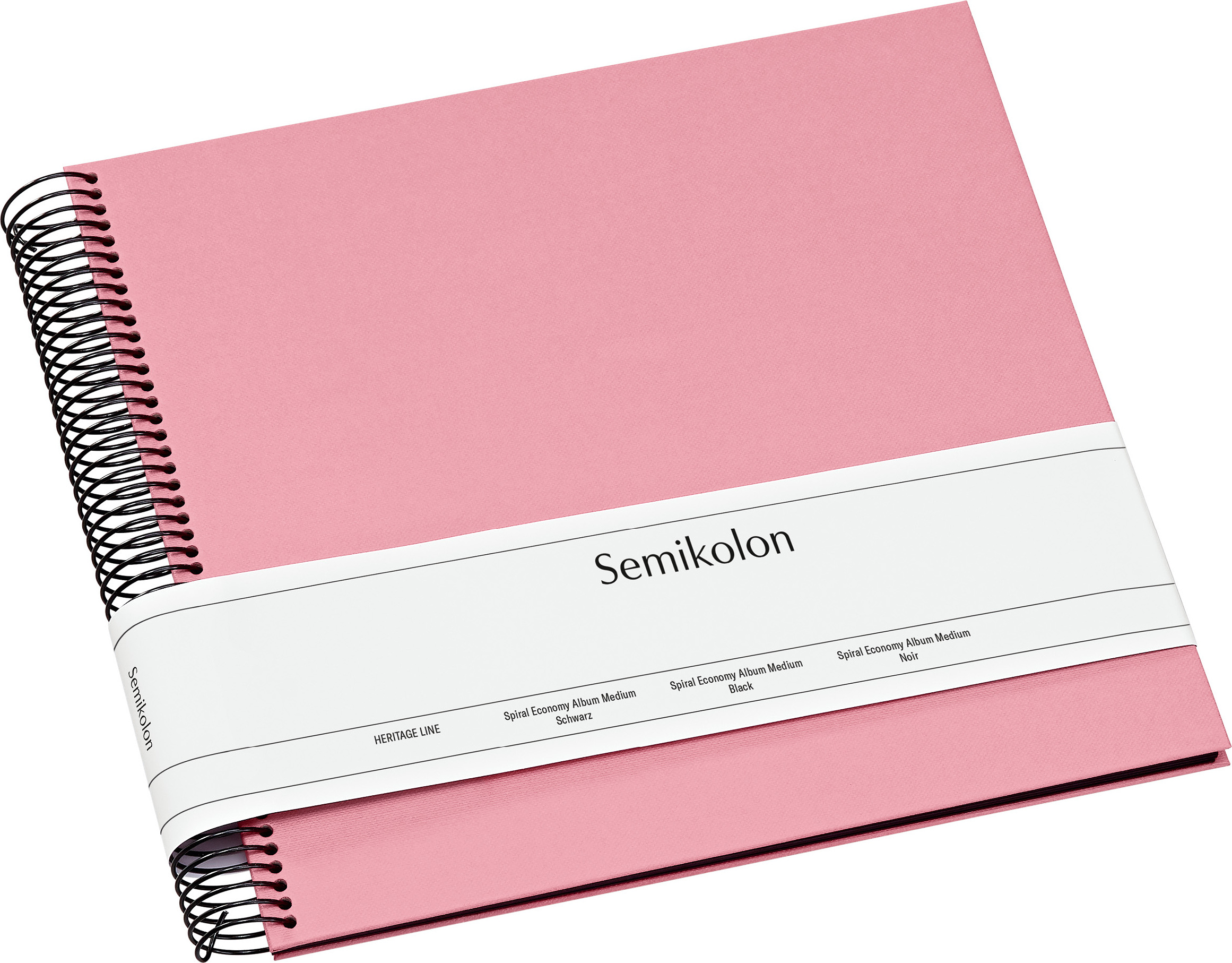 Uni Economy Fotoalbum mittel rosa mit schwarzen Karten