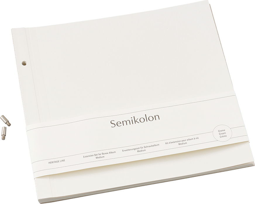 Uni Schraubalbum Nachfüllseiten für Fotoalbum mittel, cremefarben