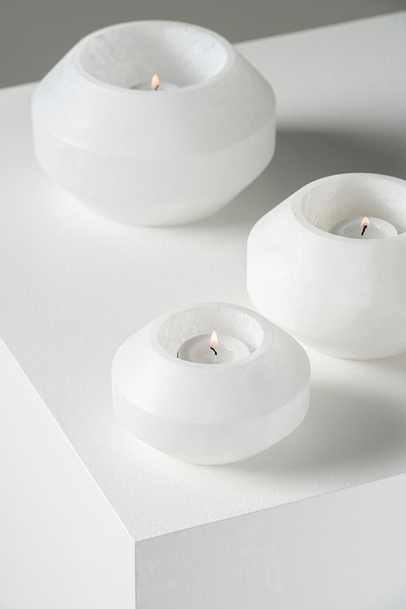 Alabaster Svečnik za čajne svečke, 15 cm