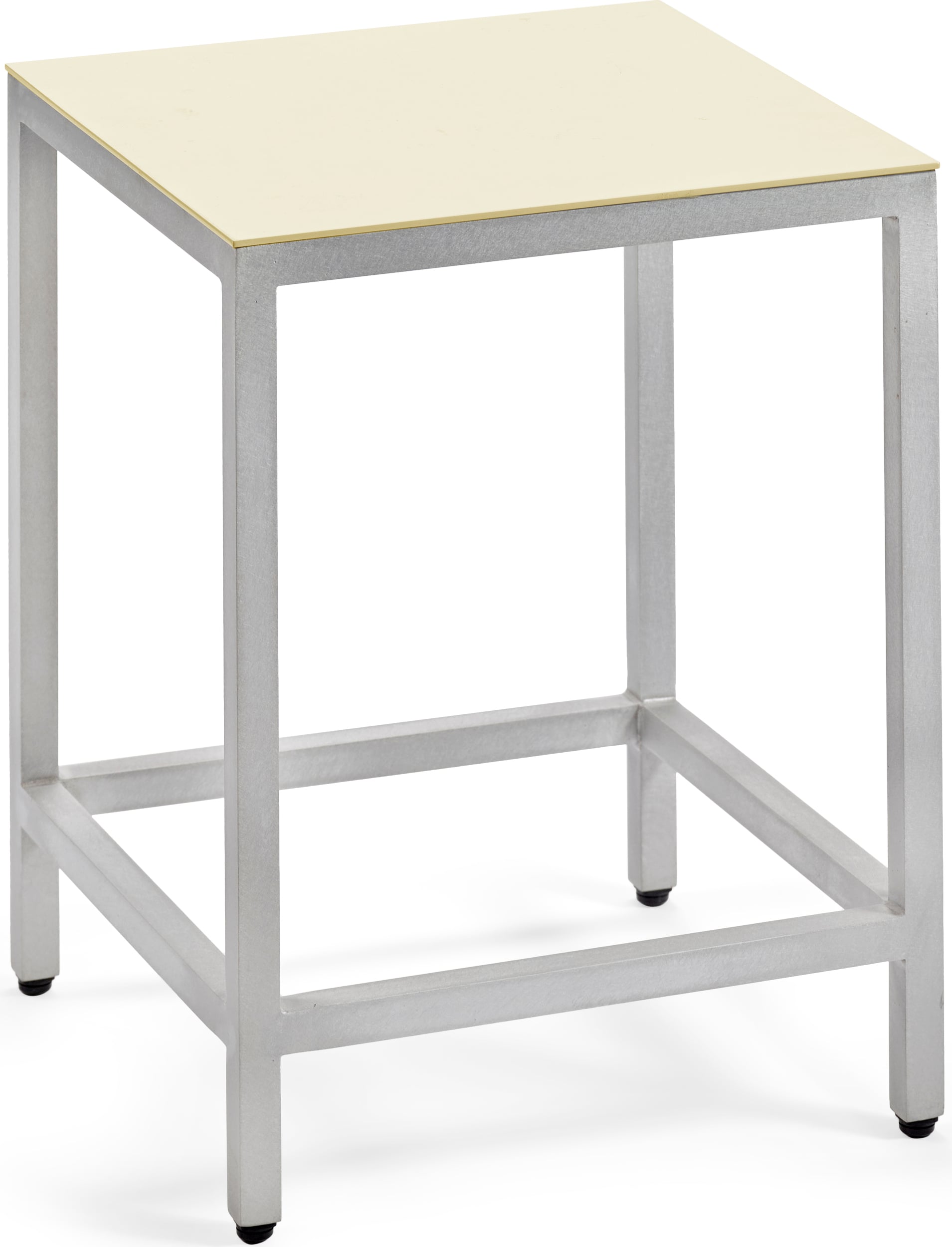 Alu Hocker 45 cm, elfenbeinfarben
