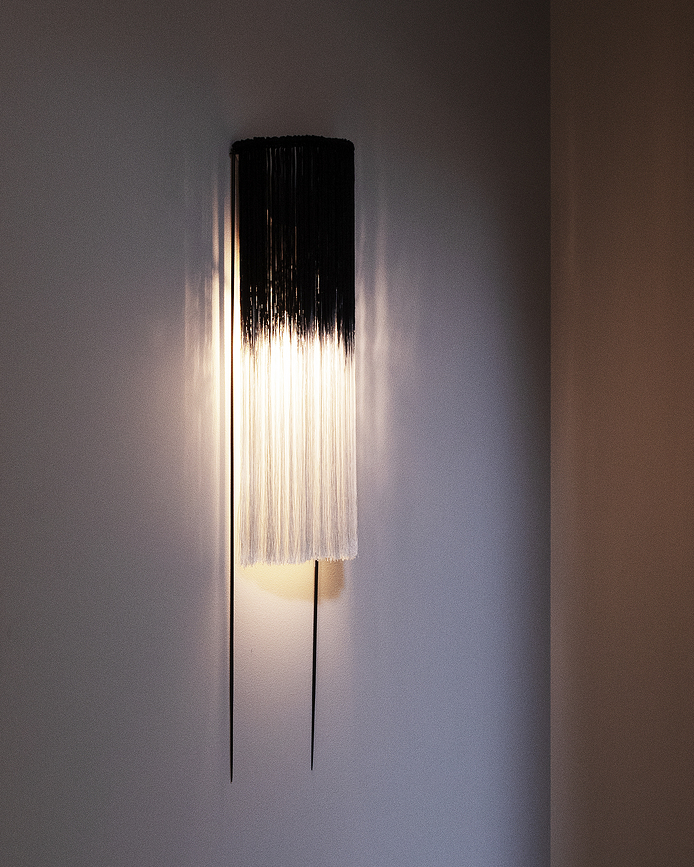 Aplique de Pared Edo, 80 cm, negro y blanco