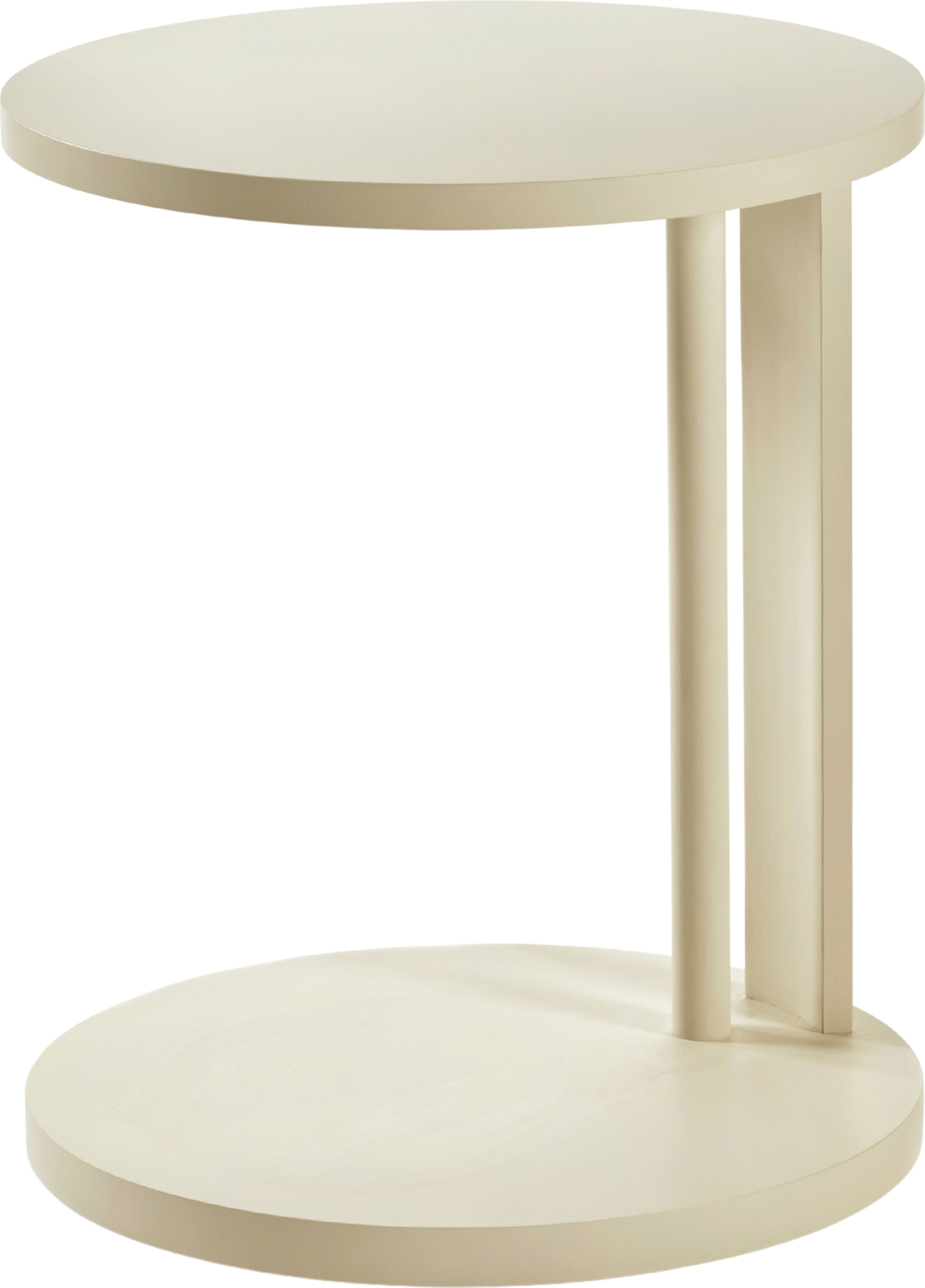 Aura Beistelltisch 62 cm, cremefarben, Buchenholz