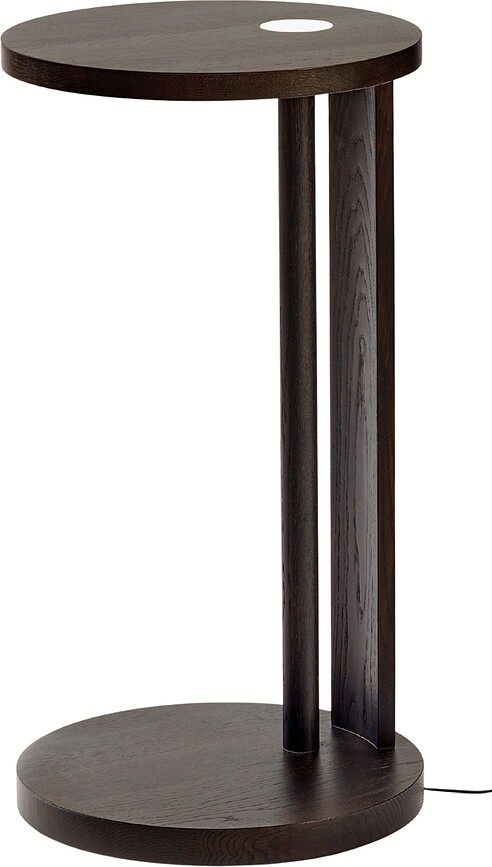 Aura külglaud sisseehitatud LED-valgustusega 38 cm, pruun, tammepuit