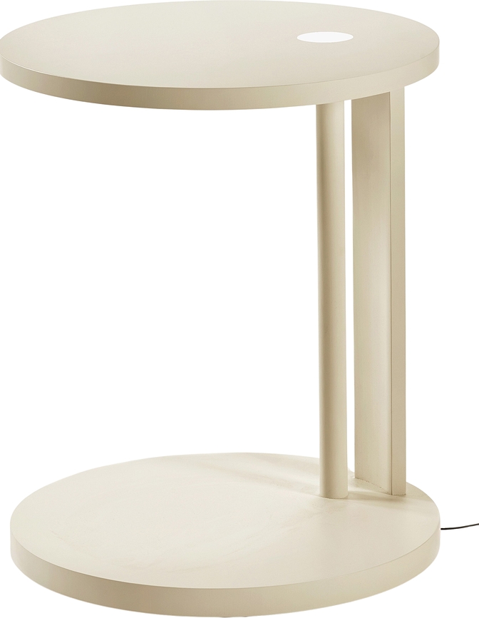 Aura külglaud sisseehitatud LED-valgustusega 62 cm, kreemjas, pöökpuit