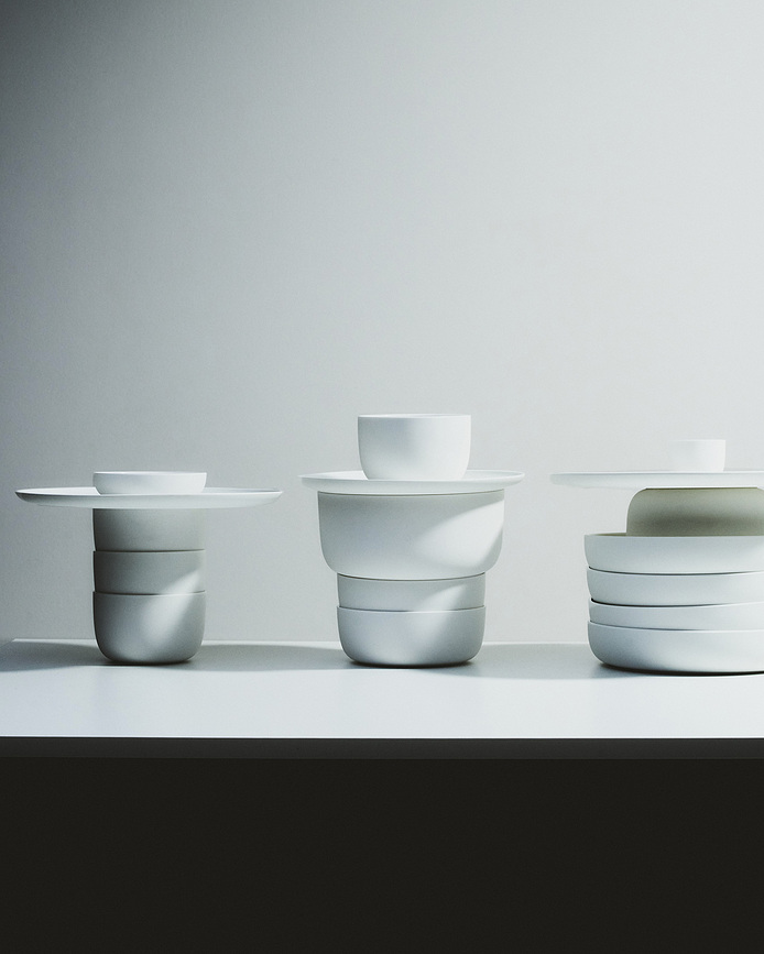 Base Assiettes creuses 28 cm, blanches, lot de 4